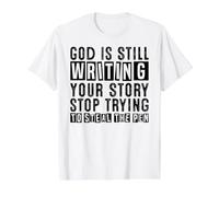 God is Still Writing Your Story Stop Trying to Steal the Pen Value Graphic T-Shirt, Men, White, S