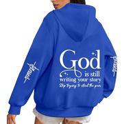 God is Still Writing Your Story Sweatshirt Hoodies for Women Cross Print Sweatshirt Christian Vintage Jumper