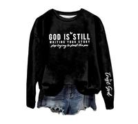God is Still Writing Your Story Sweatshirt Womens Christian Grahpic Crewneck Drop Shoulder Pullover Shirts 2024 Fall