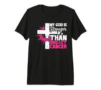 God is Stronger Than Breast Cancer Awareness Christian Faith Premium T-Shirt