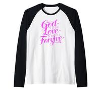 God is The Love in Which I Forgive Bible Forgiveness Repent Raglan Baseball Tee
