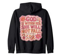 God Is Whithin Her She Will Not Fall Christian Vintage Women Zip Hoodie