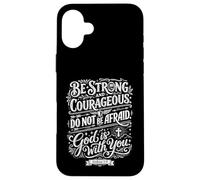 God Is With You Bible Verse Vintage Typography Words Art Case for iPhone 16 Plus