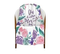 God is Within Her Blankets Bible Verse Blanket Spiritual Gifts for Women, She Will Not Fall Fleece Blanket for Mom Women 50"x40"