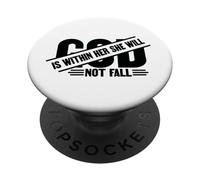 God is within her she will not fail Christian God women love PopSockets Adhesive PopGrip