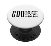 God is within her she will not fail Christian God women love PopSockets Adhesive PopGrip