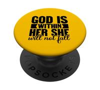 God is within her she will not fail Christian God women love PopSockets Adhesive PopGrip