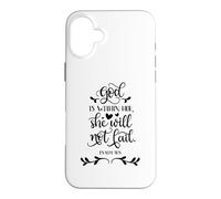 God Is Within Her She Will Not Fail Christian Quote Case for iPhone 16 Plus