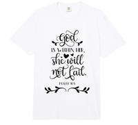 God is Within Her She Will Not Fail Christian Quote Comfort Colors Adult Heavyweight T-Shirt