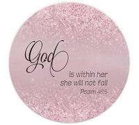 God is Within Her She Will Not Fail Pink Glitter Christian Mouse Pad for Desk, Pink Bible Verse Mousepads for Wireless Mouse Computers Laptop Home Office Supplies Accessories