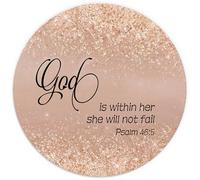 God Is Within Her She Will Not Fail Yellow Glitter Christian Mouse Pad For Desk, Yellow Bible Verse Mousepads For Wireless Mouse Computers Laptop Home Office Supplies Accessories, 7.8 X 7.8 Inch