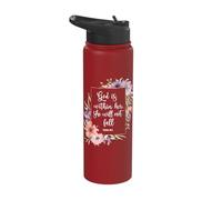 God is Within Her She Will Not Fall 46 5 Bible Verse Women Stainless Steel Insulated Water Bottle