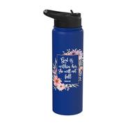 God is Within Her She Will Not Fall 46 5 Bible Verse Women Stainless Steel Insulated Water Bottle