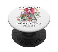 God Is Within Her She Will Not Fall Art PopSockets Adhesive PopGrip