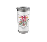 God is Within Her She Will Not Fall Art Stainless Steel Insulated Tumbler