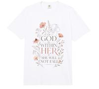 God is Within Her She Will Not Fall Bible Verse Christian Comfort Colors Adult Heavyweight T-Shirt