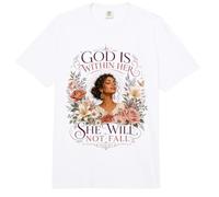 God is Within Her She Will Not Fall Christian Bible Verse Comfort Colors Adult Heavyweight T-Shirt