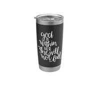 God is Within Her She Will Not Fall Christian Bible Verse Stainless Steel Insulated Tumbler