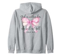 God is Within Her She Will Not Fall Christian Bow Psalm 46:5 Zip Hoodie