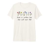 God is Within Her She Will Not Fall Christian Butterfly 46:5 Premium T-Shirt