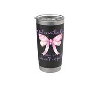 God is Within Her She Will Not Fall Christian Butterfly 46:5 Stainless Steel Insulated Tumbler