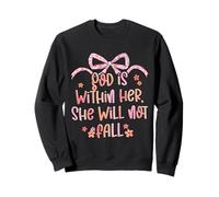 God Is Within Her She Will Not Fall Coquette Bow Bible Verse Sweatshirt