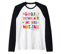 God Is Within Her She Will Not Fall Coquette Christian Bible Raglan Baseball Tee