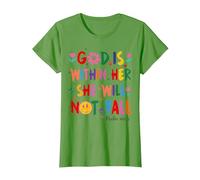 God is Within Her She Will Not Fall Coquette Christian Bible T-Shirt, Women, Grass Green, 3X-Large
