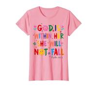 God is Within Her She Will Not Fall Coquette Christian Bible T-Shirt, Women, Pink, 3X-Large