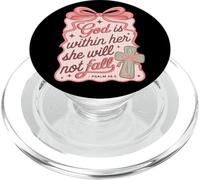 God Is Within Her She Will Not Fall Cross Christian Womens PopSockets PopGrip for MagSafe
