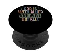 God Is Within Her She Will Not Fall Faithful Strength PopSockets Adhesive PopGrip