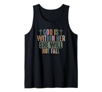 God is Within Her She Will Not Fall Faithful Strength Tank Top