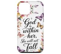 God is Within Her She will not Fall Floral Bible Verse Women Case for iPhone 12 mini