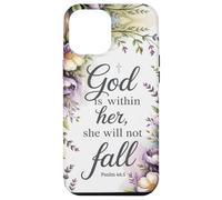 God is Within Her She will not Fall Floral Bible Verse Women Case for iPhone 12 Pro Max