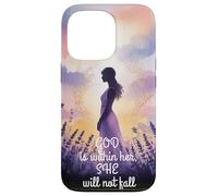God is Within Her She will not Fall Floral Bible Verse Women Case for iPhone 13 Pro