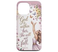 God is Within Her She will not Fall Floral Bible Verse Women Case for iPhone 13 Pro Max