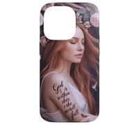 God is Within Her She will not Fall Floral Bible Verse Women Case for iPhone 14 Pro