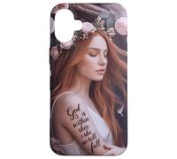 God is Within Her She will not Fall Floral Bible Verse Women Case for iPhone 16 Plus