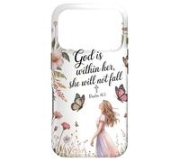 God is Within Her She will not Fall Floral Bible Verse Women Case for iPhone 17 Pro