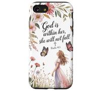 God is Within Her She will not Fall Floral Bible Verse Women Case for iPhone SE (2020) / 7/8