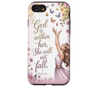 God is Within Her She will not Fall Floral Bible Verse Women Case for iPhone SE (2020) / 7/8