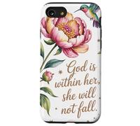 God is Within Her She will not Fall Floral Bible Verse Women Case for iPhone SE (2020) / 7/8