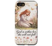 God is Within Her She will not Fall Floral Bible Verse Women Case for iPhone SE (2020) / 7/8