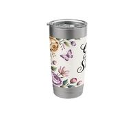 God is Within Her She Will not Fall Floral Bible Verse Women Stainless Steel Insulated Tumbler