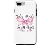 God is Within Her She Will Not Fall Girl Pink Bow Psalm 46:5 Case for iPhone 7 Plus/8 Plus