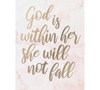 God is Within Her She Will Not Fall: Journal or Composition book. College Ruled Lined Christian Journal & Notebook for Women with Bible Verse Cover ... Pink Marble Design) (Large Size (8.5x11))