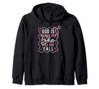 God Is Within Her She Will Not Fall Pearl Christian Womens Zip Hoodie