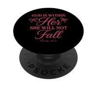 God Is Within Her She Will Not Fall Psalm 46:5 Christian PopSockets Adhesive PopGrip