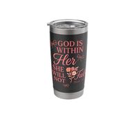 God is Within Her She Will Not Fall Psalm 46:5 Christian Stainless Steel Insulated Tumbler