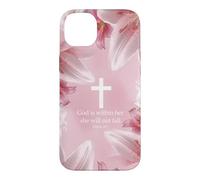God Is Within Her She Will Not Fall Psalms 46:5 Lily Floral Case for iPhone 14 Plus